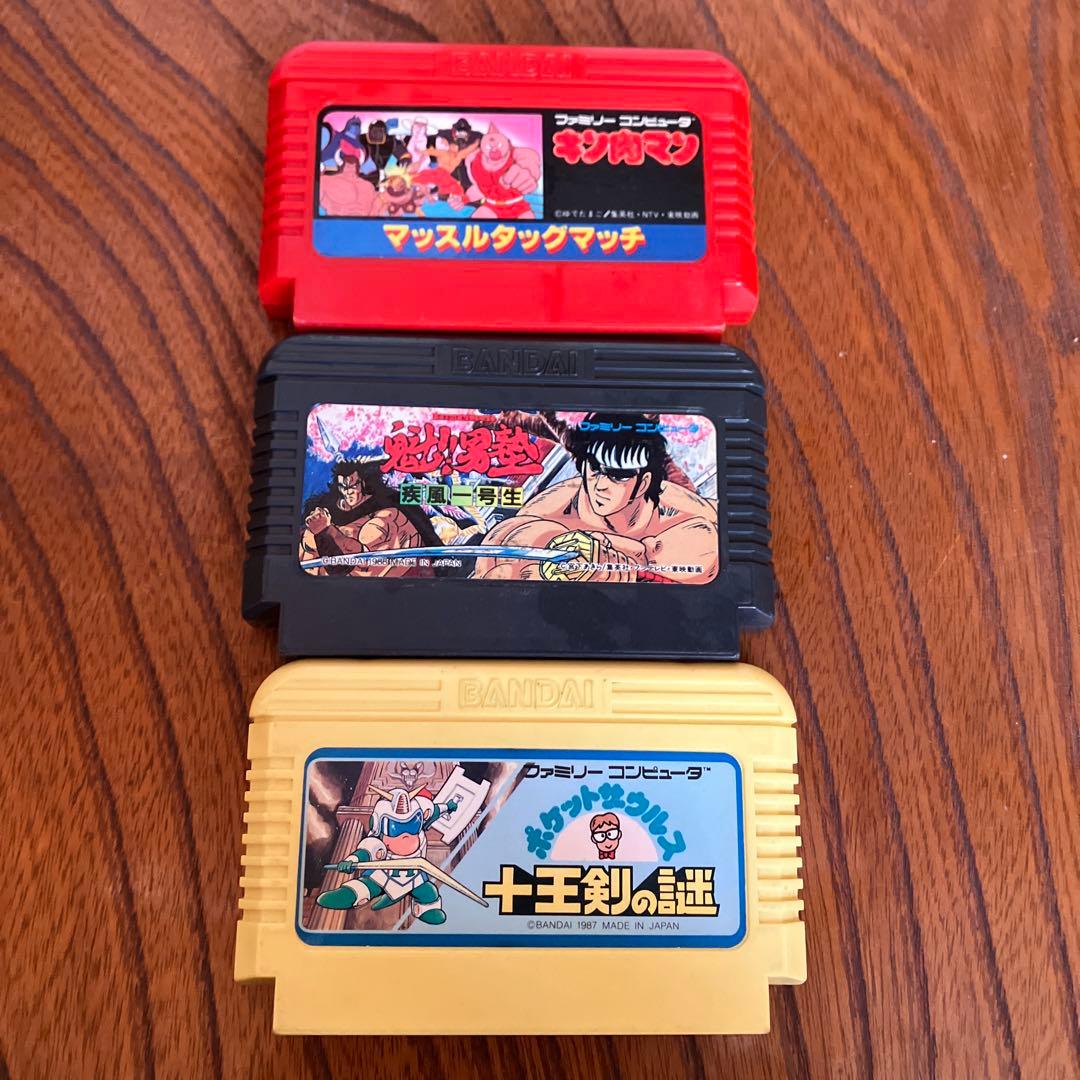 E壁【激レア】ファミコンソフト 3本セット筋肉マン/男塾/ポケット