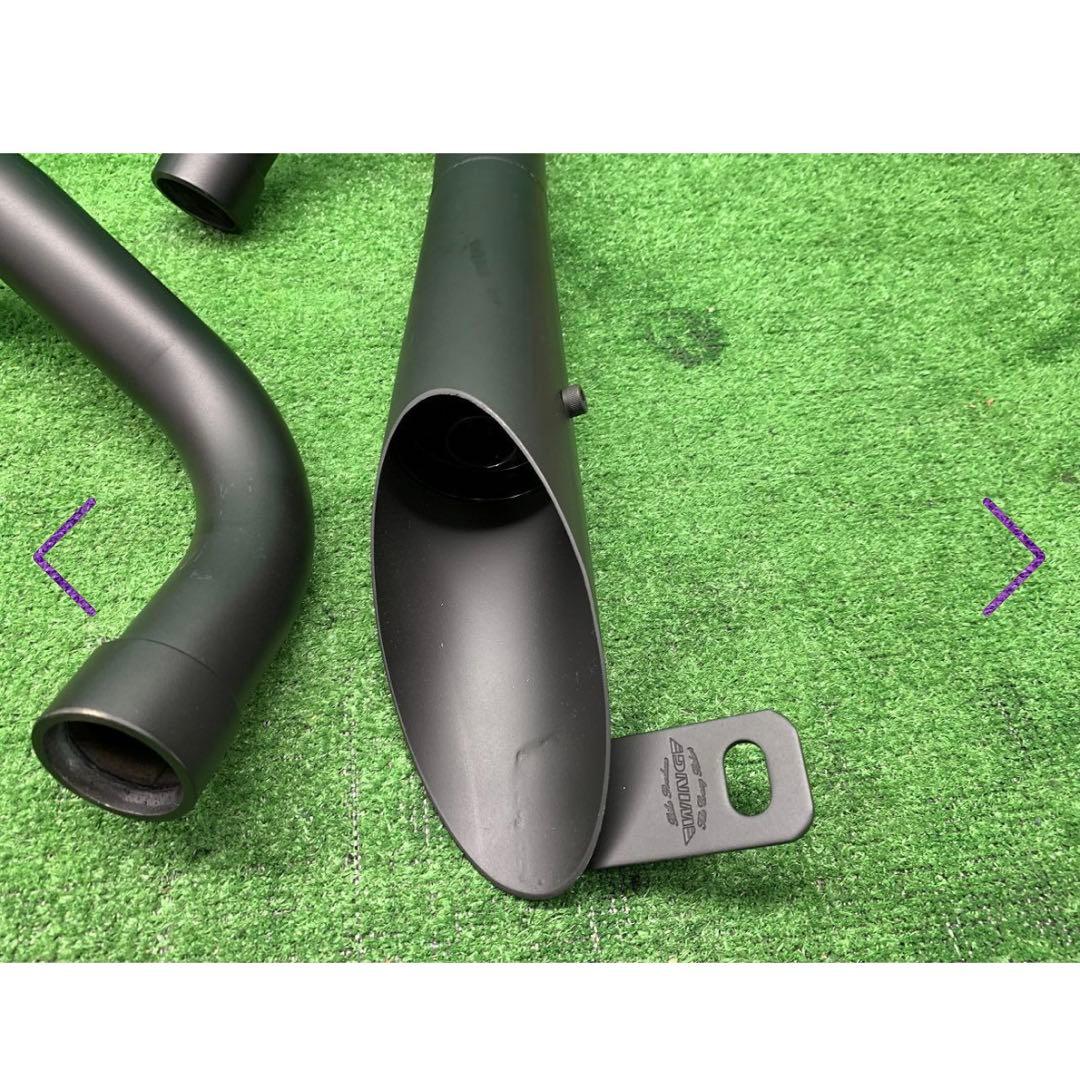 GS400 WING管 ウイング管 ハス切り 艶消し黒 吸い込み ザリ ゴキ