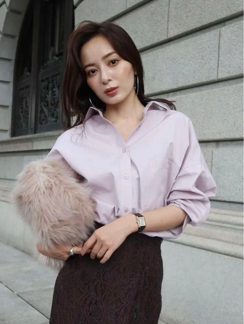 anuans スタンダードシャツ グレイッシュピンク - メルカリ