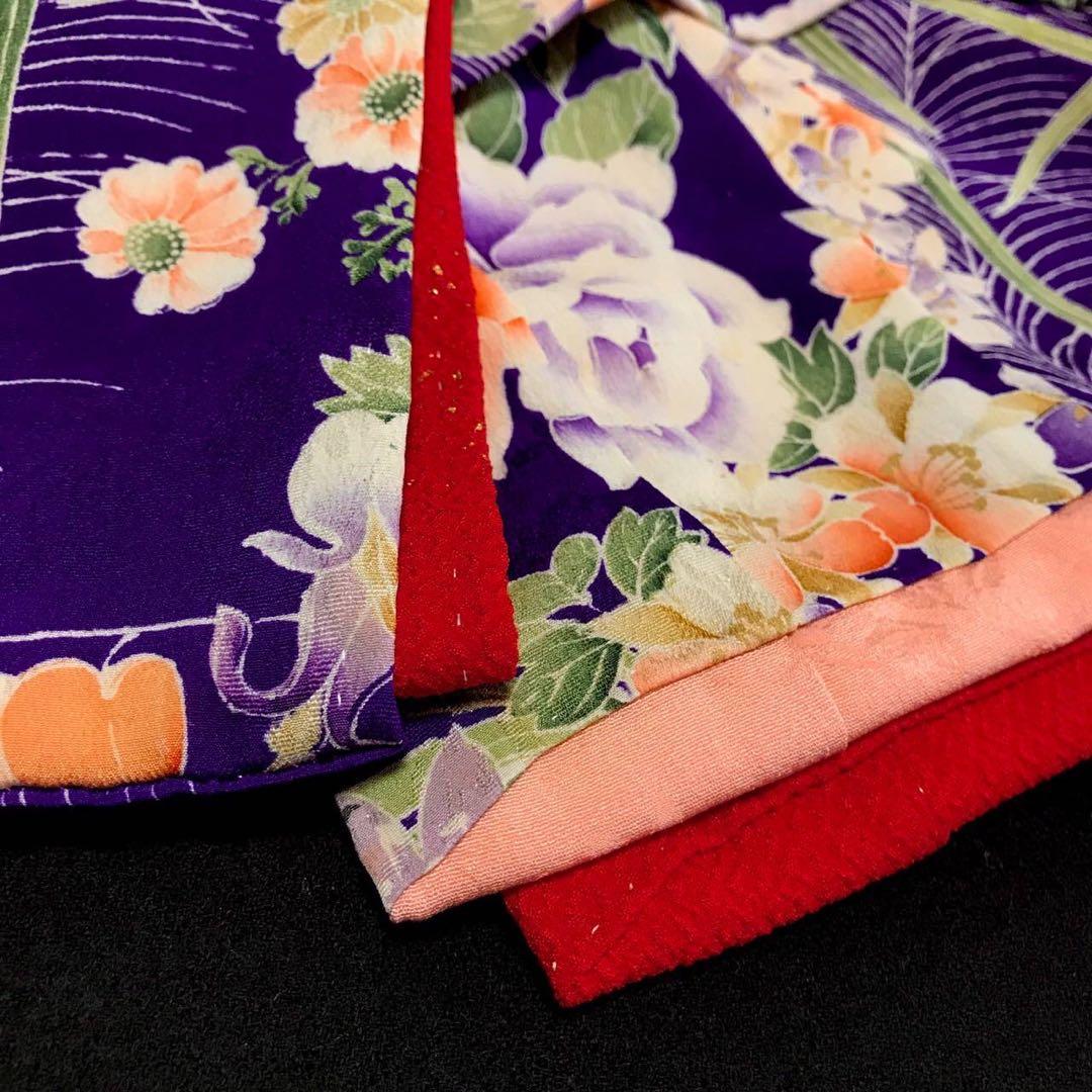 市松人形 8号 薔薇 錦紗縮緬 アンティーク 袷 着物 ＊ ドール 人形