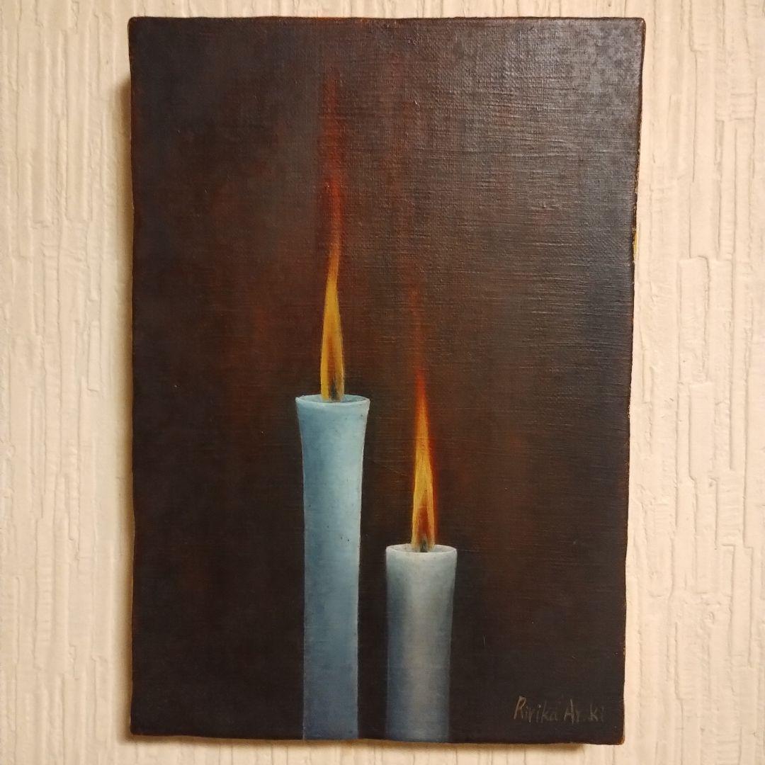【油彩画】蝋燭の灯火 No.9｜SMキャンバス／幻想的な光と影のアート 蝋燭（ろうそく） | 福岡県立美術館