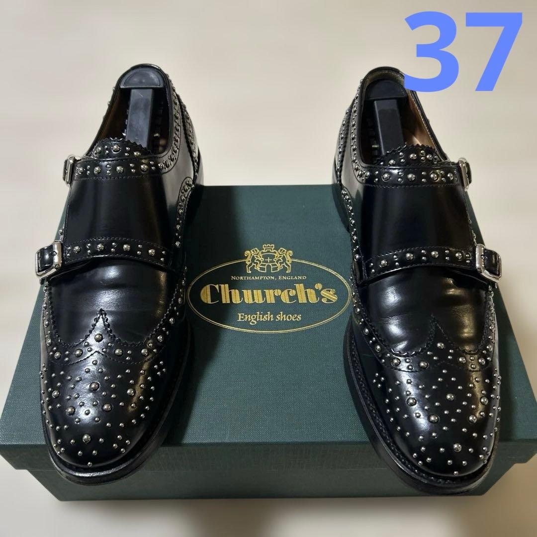 （美品）church's LANA met black 37 BOUCLE CHURCH LANA MET | Upper Shoes