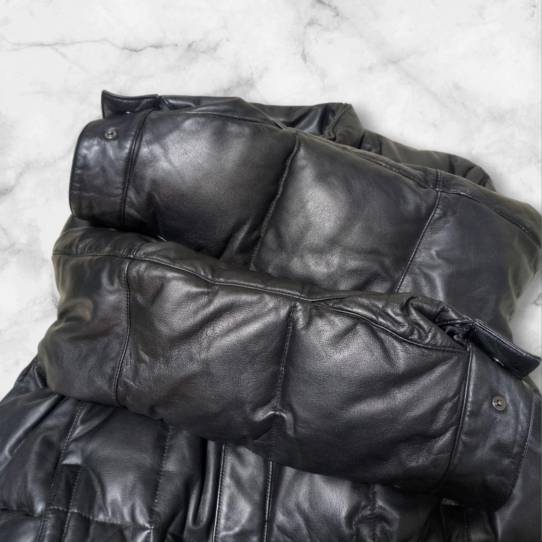 コムサデモードメン 馬革 ヌプシ 肉厚 ダウンジャケット 黒 ホース