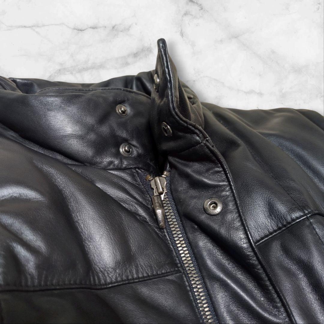 コムサデモードメン 馬革 ヌプシ 肉厚 ダウンジャケット 黒 ホース