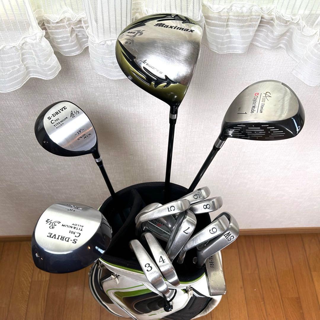 お得！ドライバー2本付き メンズゴルフクラブ 14本 フルセット