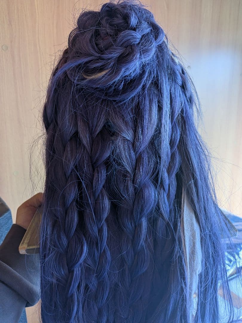 大衆演劇かつら紫色の編み込み - メルカリ