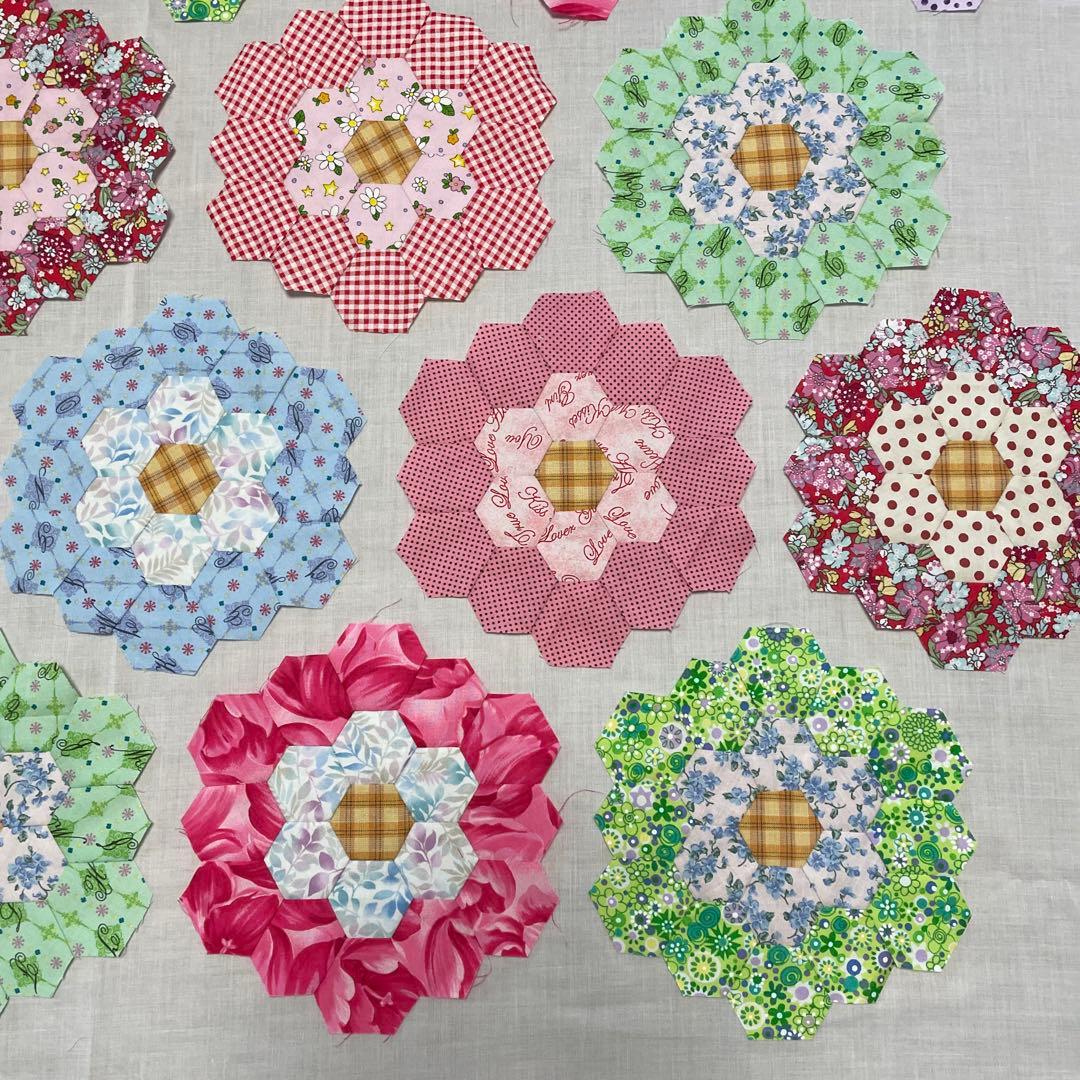 パッチワーク キルトトップ パターン おばあちゃんの花園 20枚 まとめ