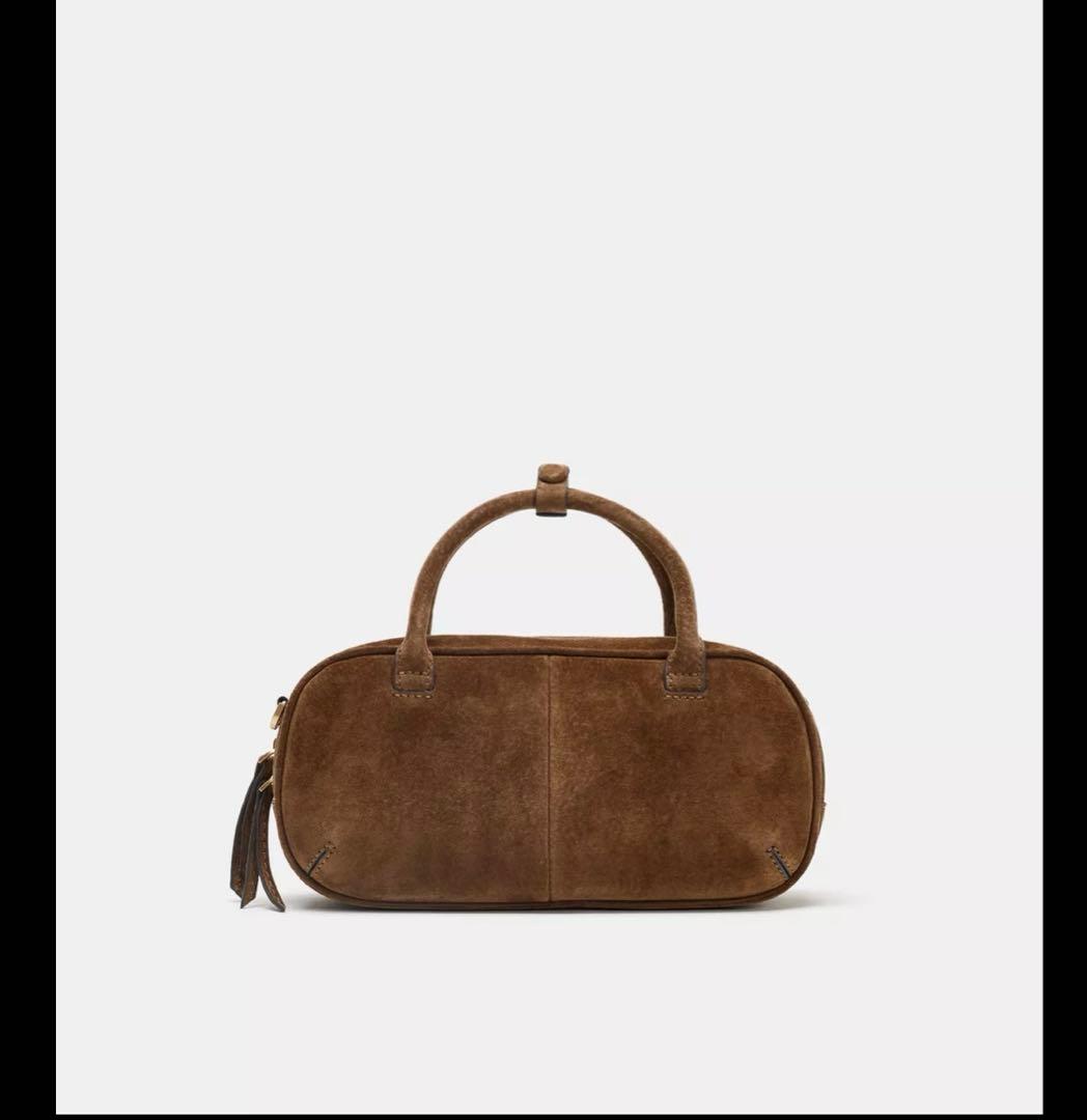 ZARA☆ミニレザーボウリングバッグ完売品難あり - メルカリ