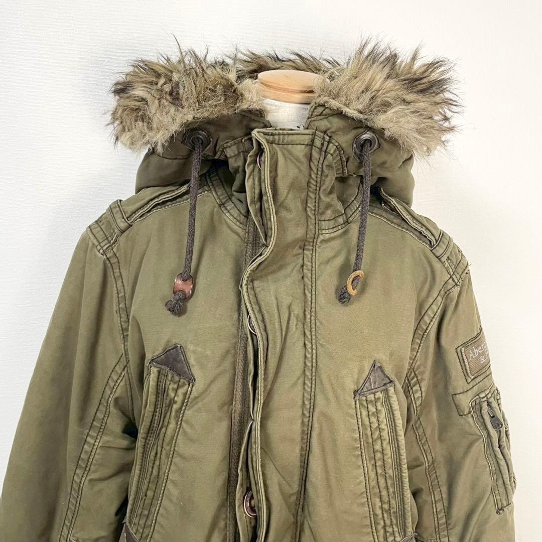 y2k❤️ 00s Abercrombie & Fitch ファー付 モッズコート - メルカリ