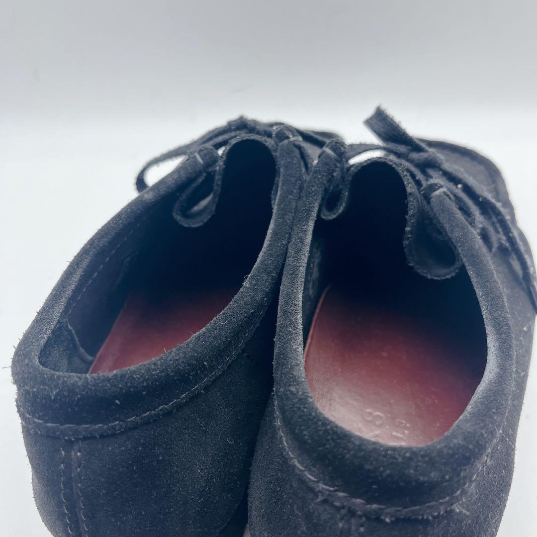 訳アリ❗️定番 クラークス ワラビー モカシンシューズ 黒 スエード 26.5cm