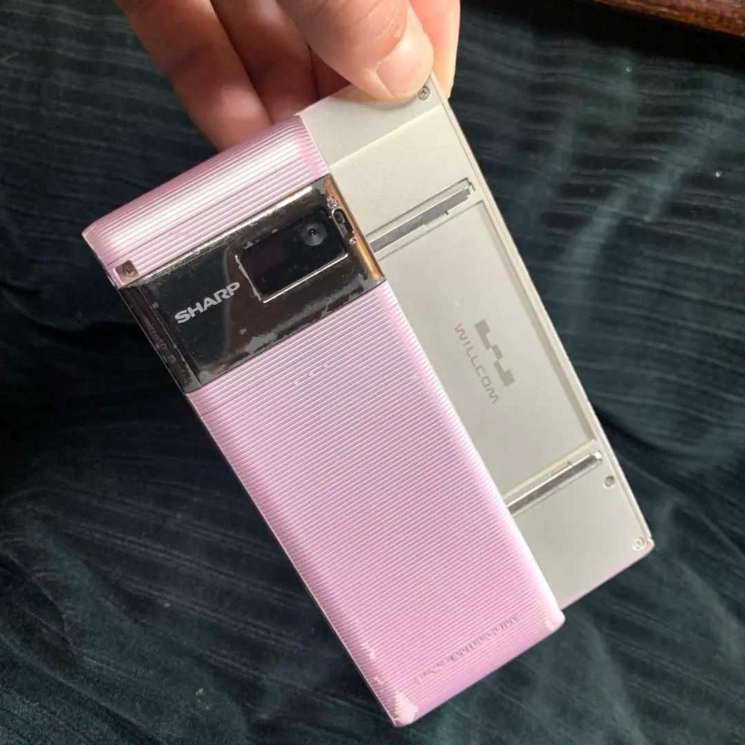 SHARP ピンク スライド式携帯電話 本体 - メルカリ