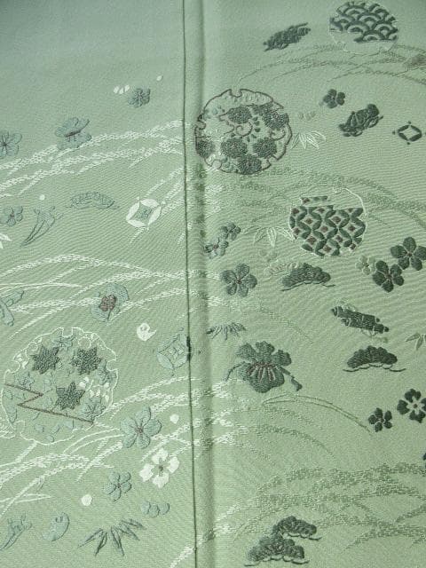 未着用に近い！さが美製＊薄萌葱色＊豪華刺繡尽し＊特選＊訪問着＊１６１ｃｍ＊裄６７