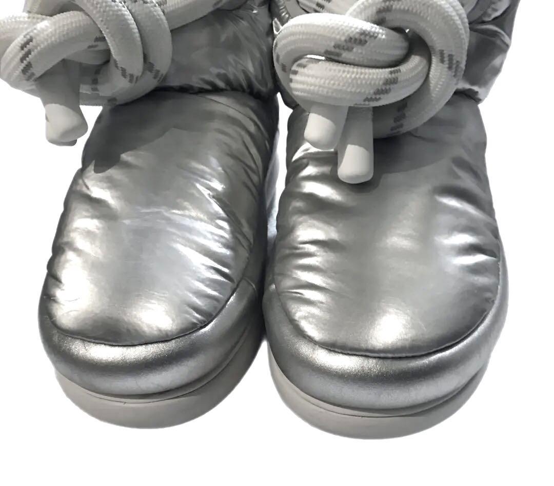 アグUGGクラシックマキシショートパファーブーツシルバー防水保温性