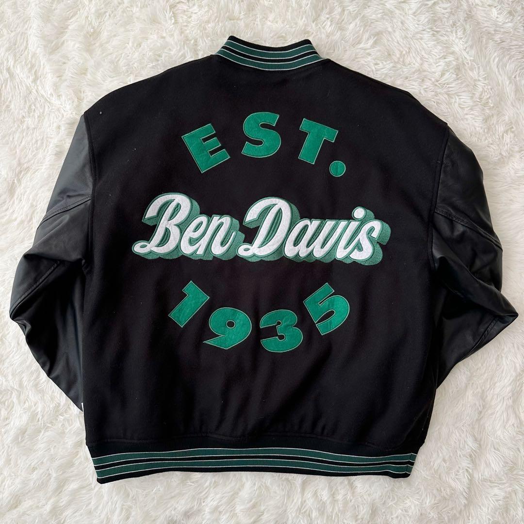 BEN DAVIS ☆袖切替 パイル 刺繍ロゴ スタジャン希少 XL 人気カラー