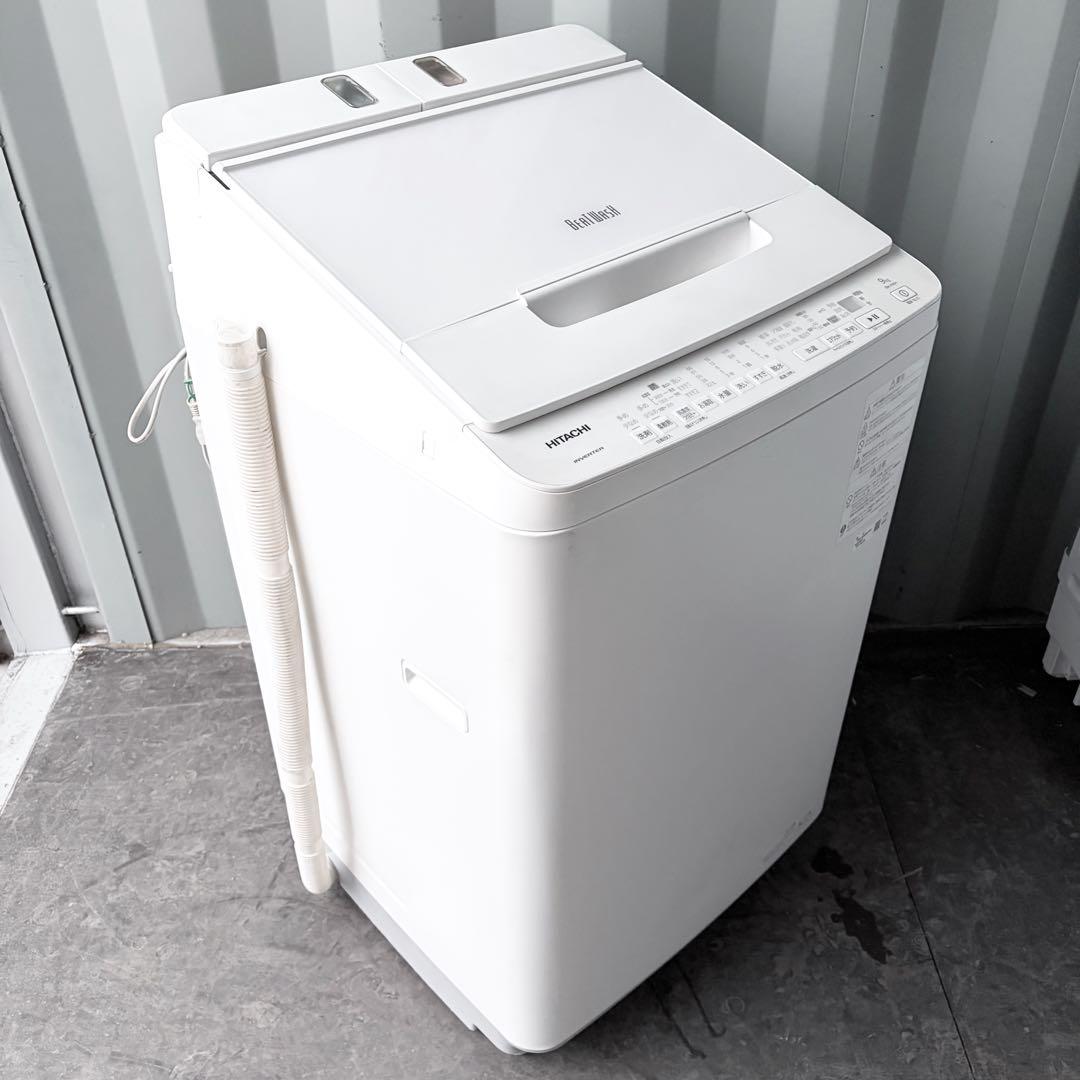 123運搬取付無料！ホワイト純正HITACHI洗濯機ビートウォッシュ！完動超