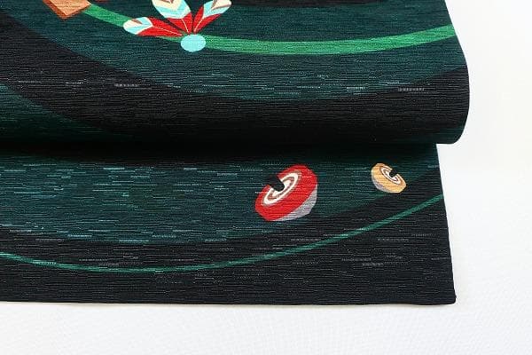 ☆専用☆美品 開き名古屋帯 絵馬 こま 羽子板 お正月 長さ3m78cm 正絹