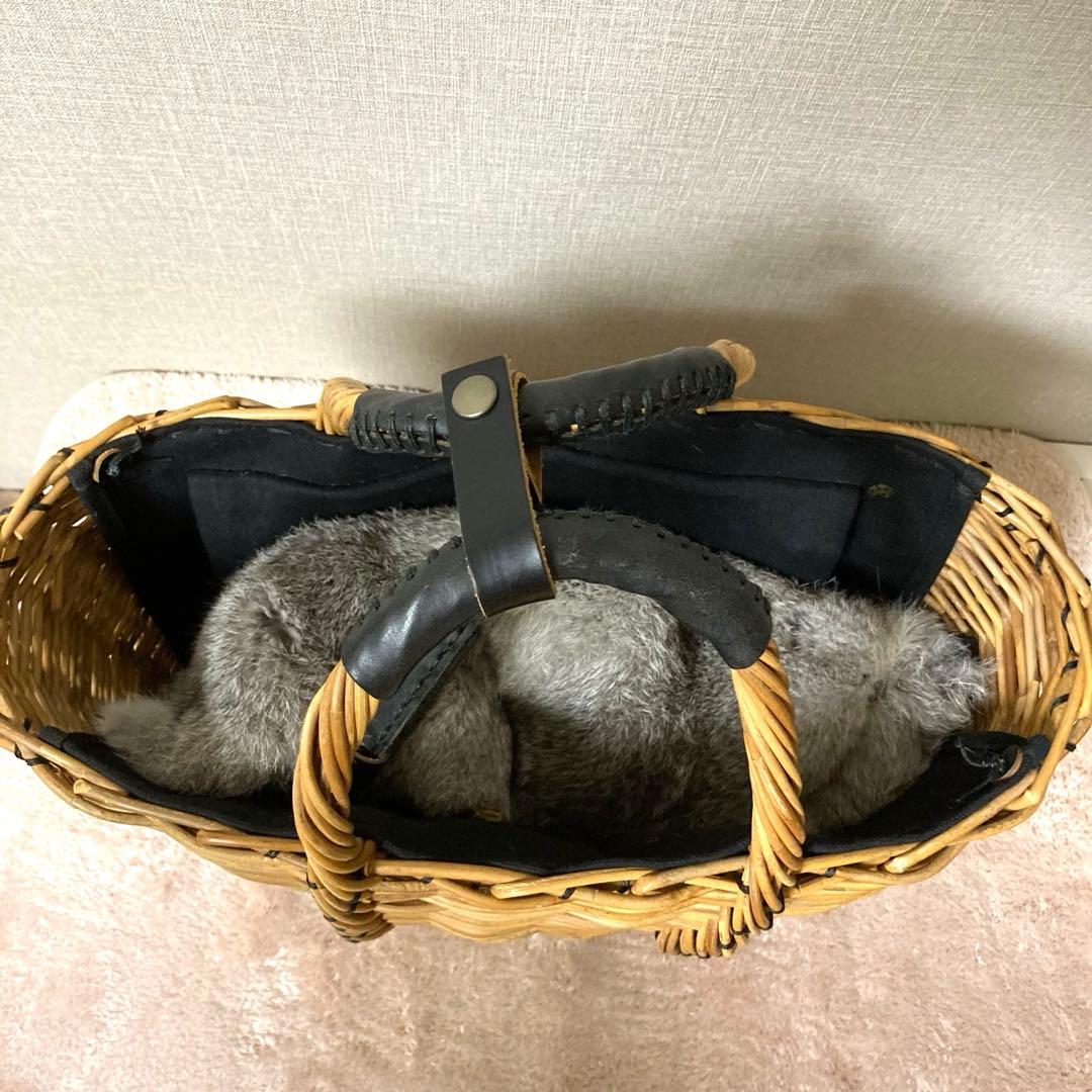 最終値下げ][極美品] エバゴス かごバッグ 完売品 ラビットファー