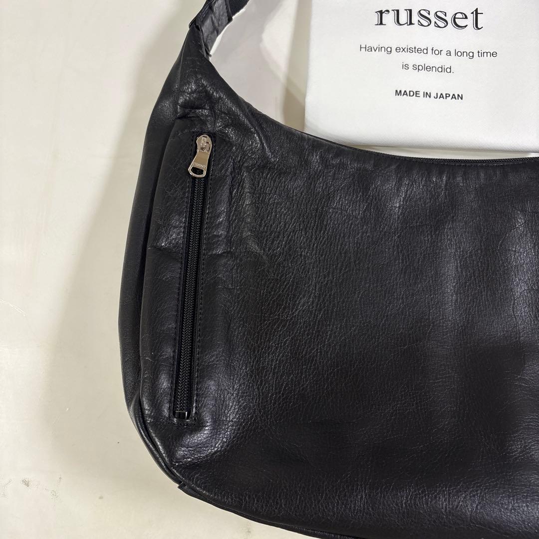 超美品ラシット今期A4入るソフトレザーラウンドビッグショルダーバッグ