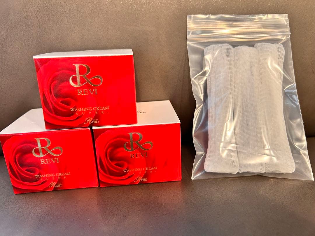（新品未開封）REVI ルヴィウォッシングクリーム　3個セット 泡立てネット付き REVI（ルヴィ） ウォッシングクリーム 100g SUPER 3個セット 洗顔
