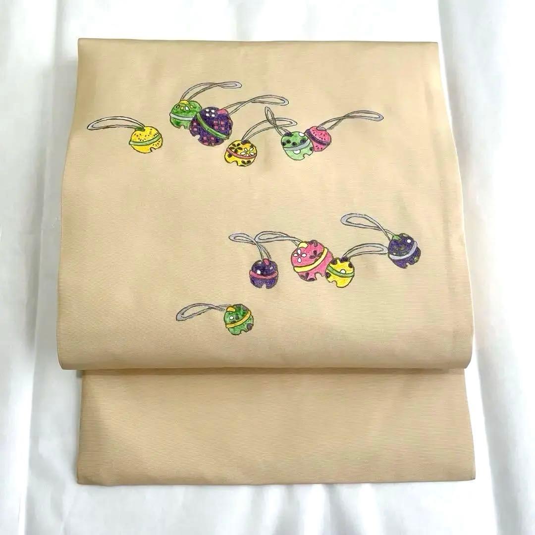 未使用 大島紬 袷仕立て パステルカラー 名古屋帯（長尺）付き