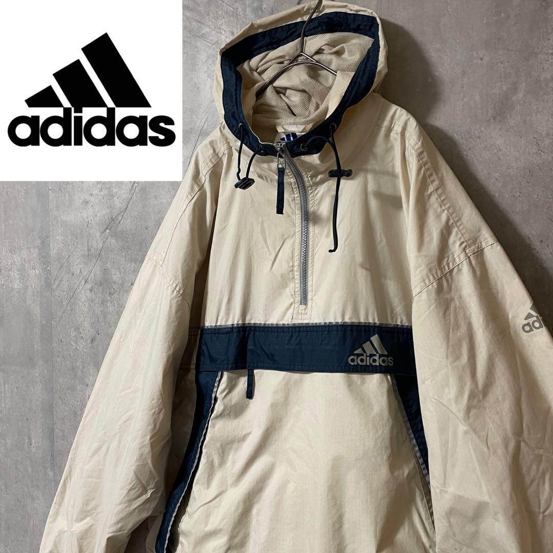 adidasアディダスナイロンジャケットマウンテンパーカーハーフジップ