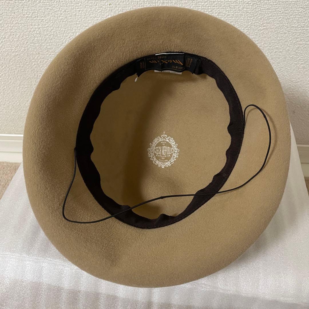 マキシン MAXIM ハット 帽子 兎毛 ベージュ色 日本製 - メルカリ