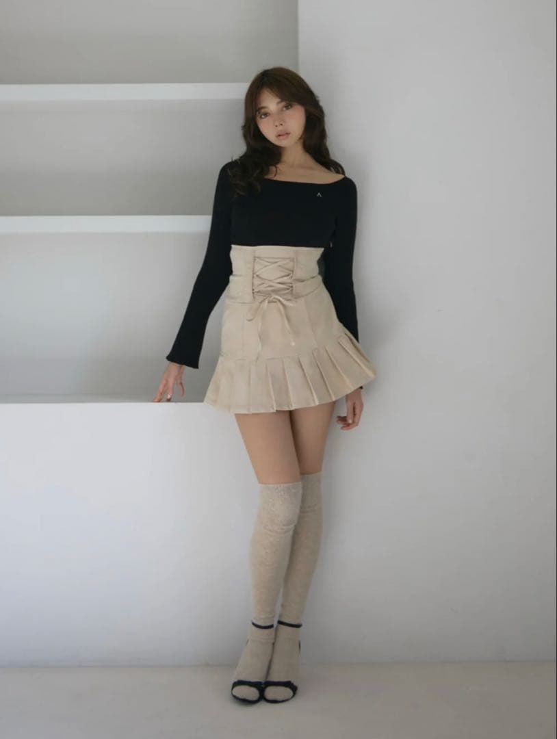 ワンピース High waist velour mini dress andmary ANDMARY】Betty velour mini dress