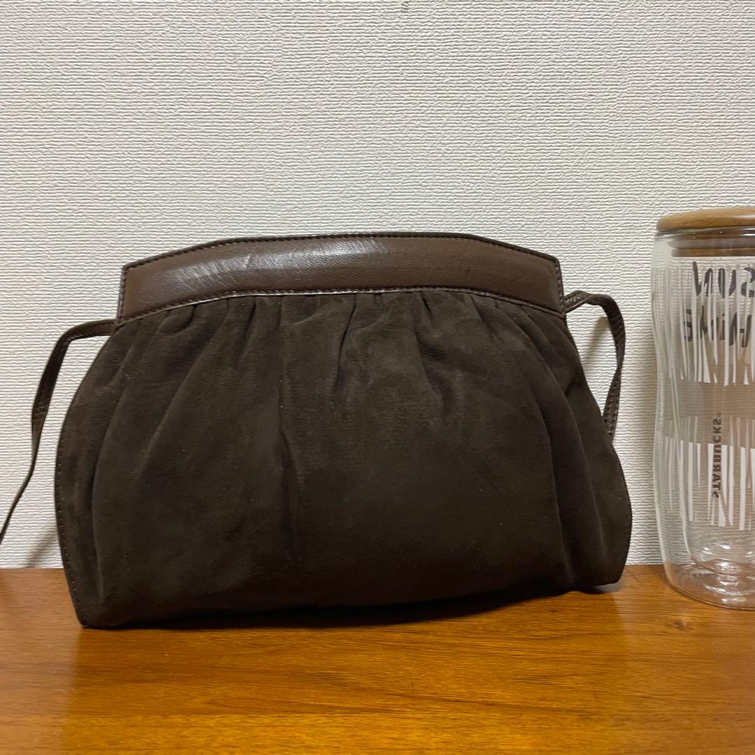 《美品》LOEWE（ロエベ）レザー ショルダーバッグ ダークブラウン