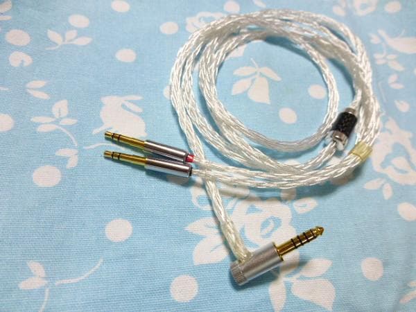 T1 2nd Z7 6N純銀線 銀メッキOFC 16芯 4.4mm5極 L字 T1 2nd Z7 6N純銀線 銀メッキOFC 16芯 4.4mm5極 L字