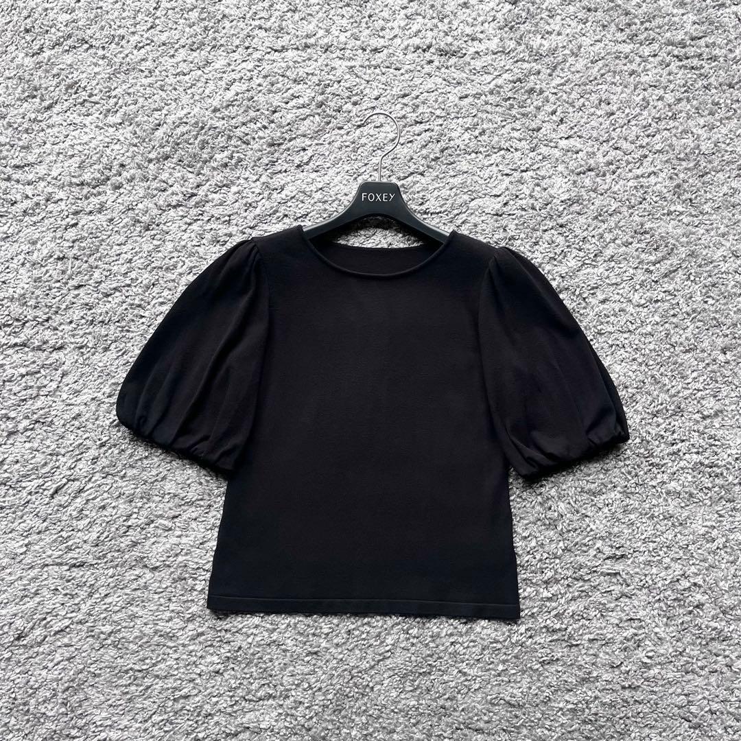FOXEY 38 黒 バルーンスリーブニット - メルカリ