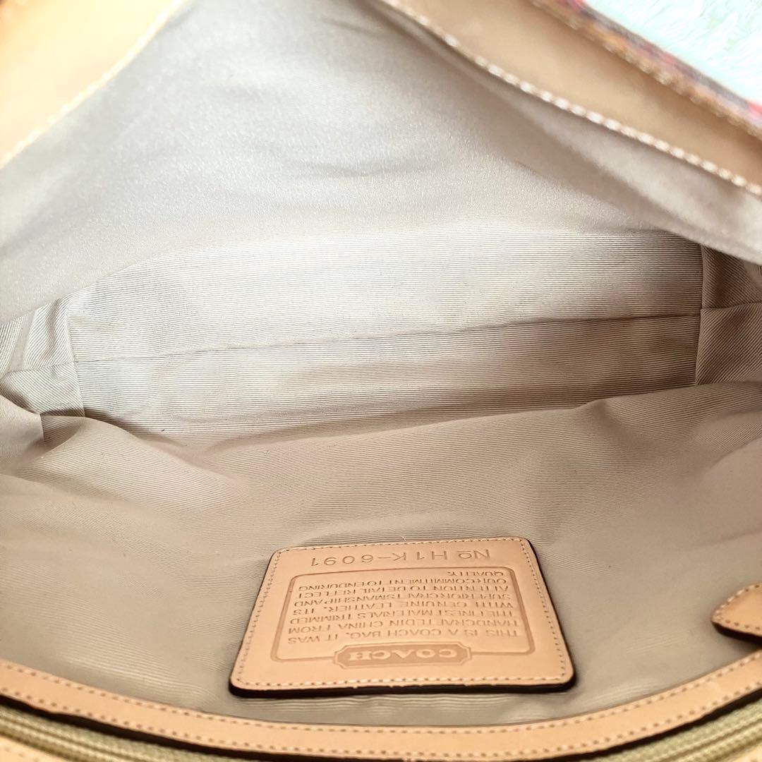 美品】COACH コーチ シグネチャー ショルダーバッグ 6091 レッド系