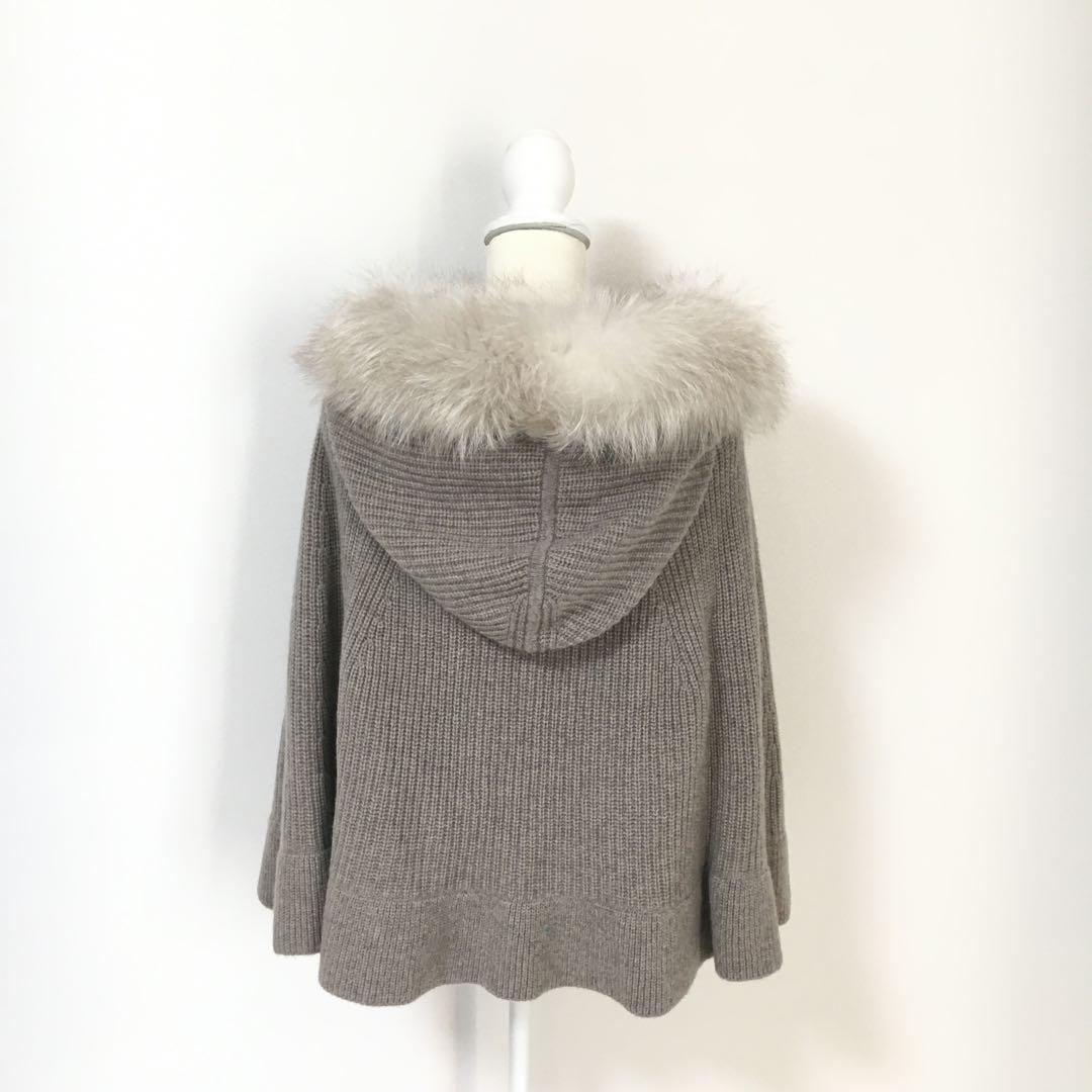 近年美品 FOXEY フォクシー カシミヤ ニット ポンチョ ファー - メルカリ