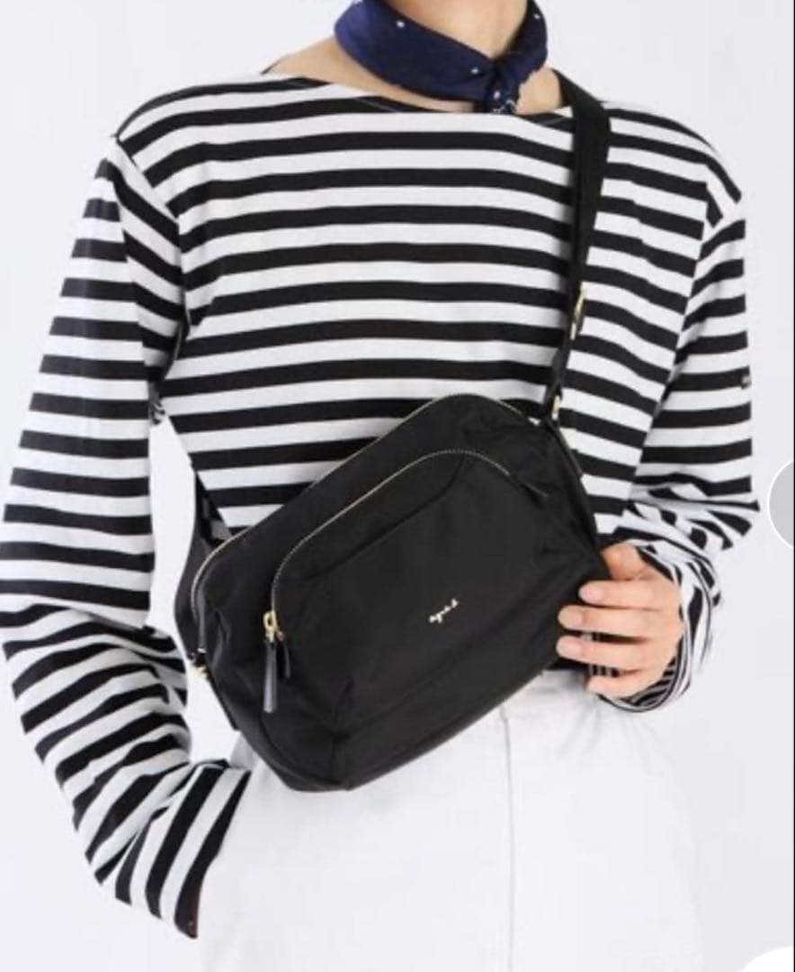 アニエスベー agnes.b ショルダーバッグブラック FT03A－04極美品♡ ナイロンショルダーバッグ 