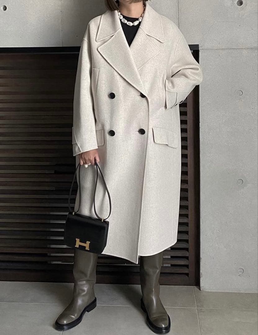 lohen ローヘン ハードメルトンリバーピーコート　ホワイト ツイルメルトンピーコート | BLUE LABEL CRESTBRIDGE (Women)/ブルー