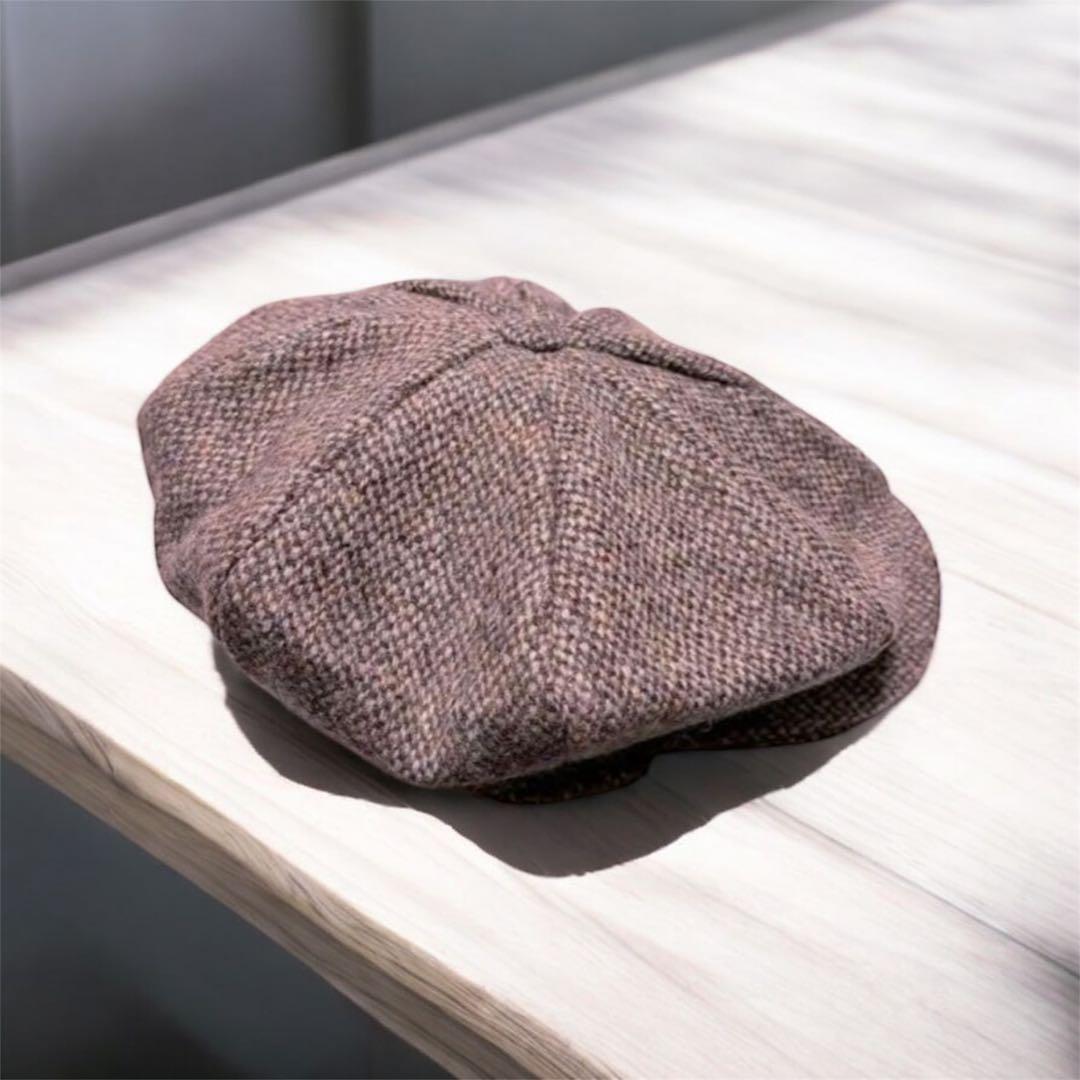 新品 別注 ハリスツイード ハンナハッツ キャスケット帽 ヘリンボーン
