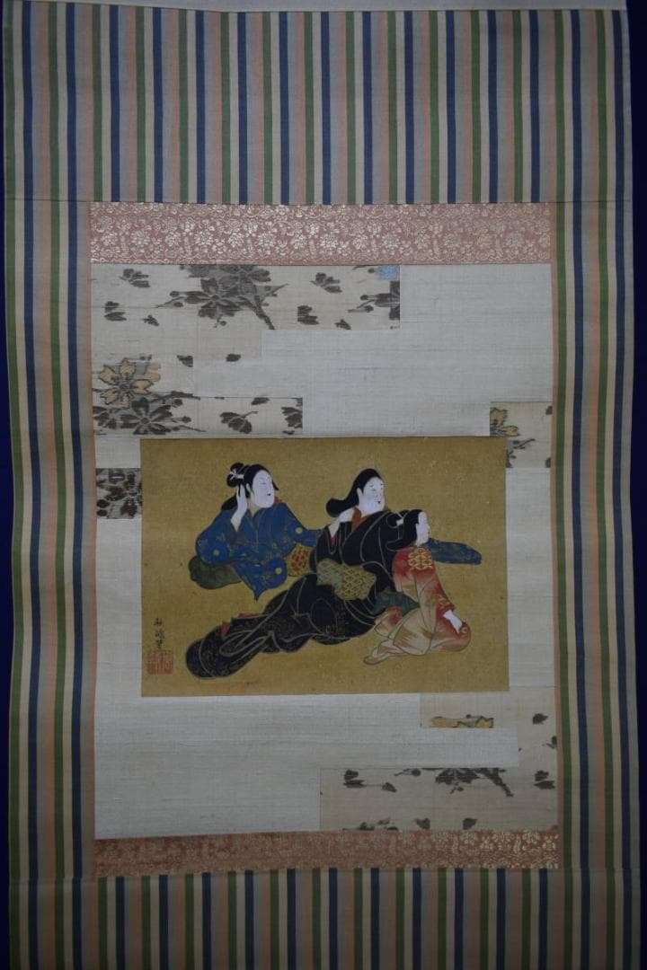 真作/寺田秋/美人画/人物図/金泥/布袋屋掛軸HH-902 - メルカリ