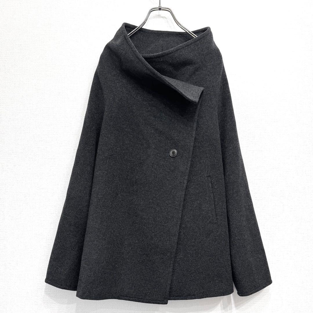 Y's ワイズ ヨウジヤマモト カシミヤ混 ウール 変形コート グレー杢