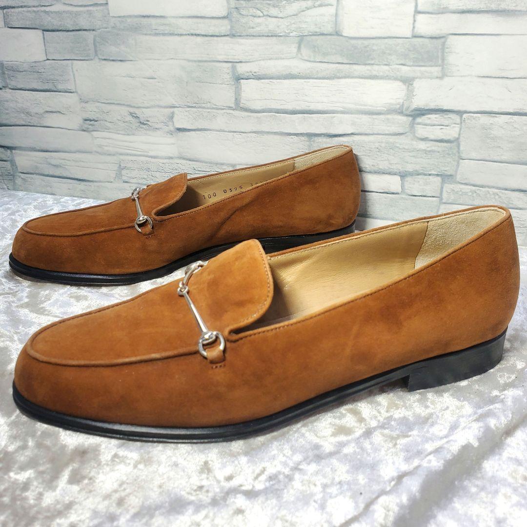 【極美品】✨GUCCI 22.5cm 革靴 茶 スエード ビット金具 35.5