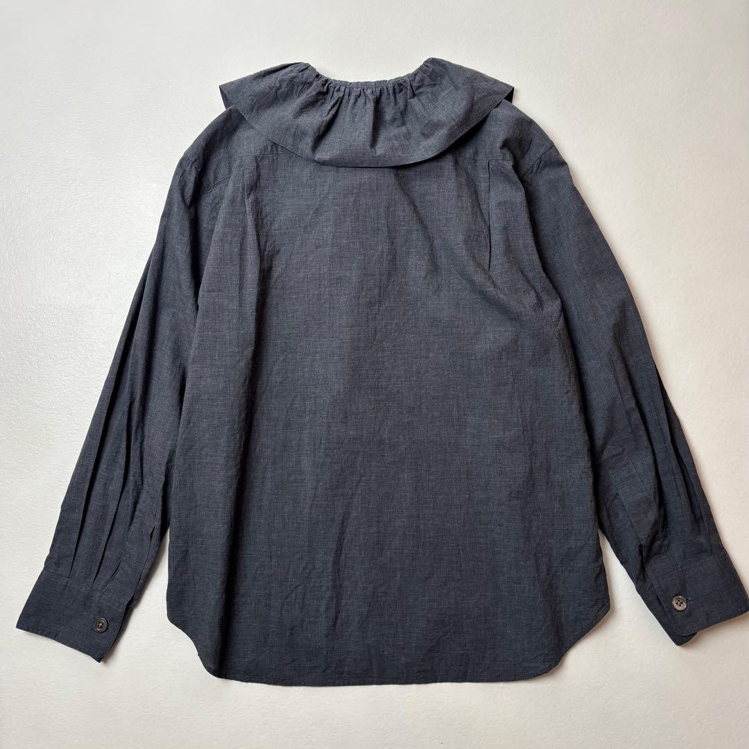 マーガレットハウエル ファインコットンシャンブレーフリルカラー