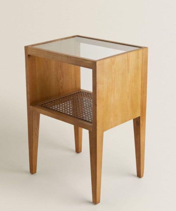 ZARA HOME ザラホーム】サイドテーブル ガラス×ラタン×ウッド - メルカリ
