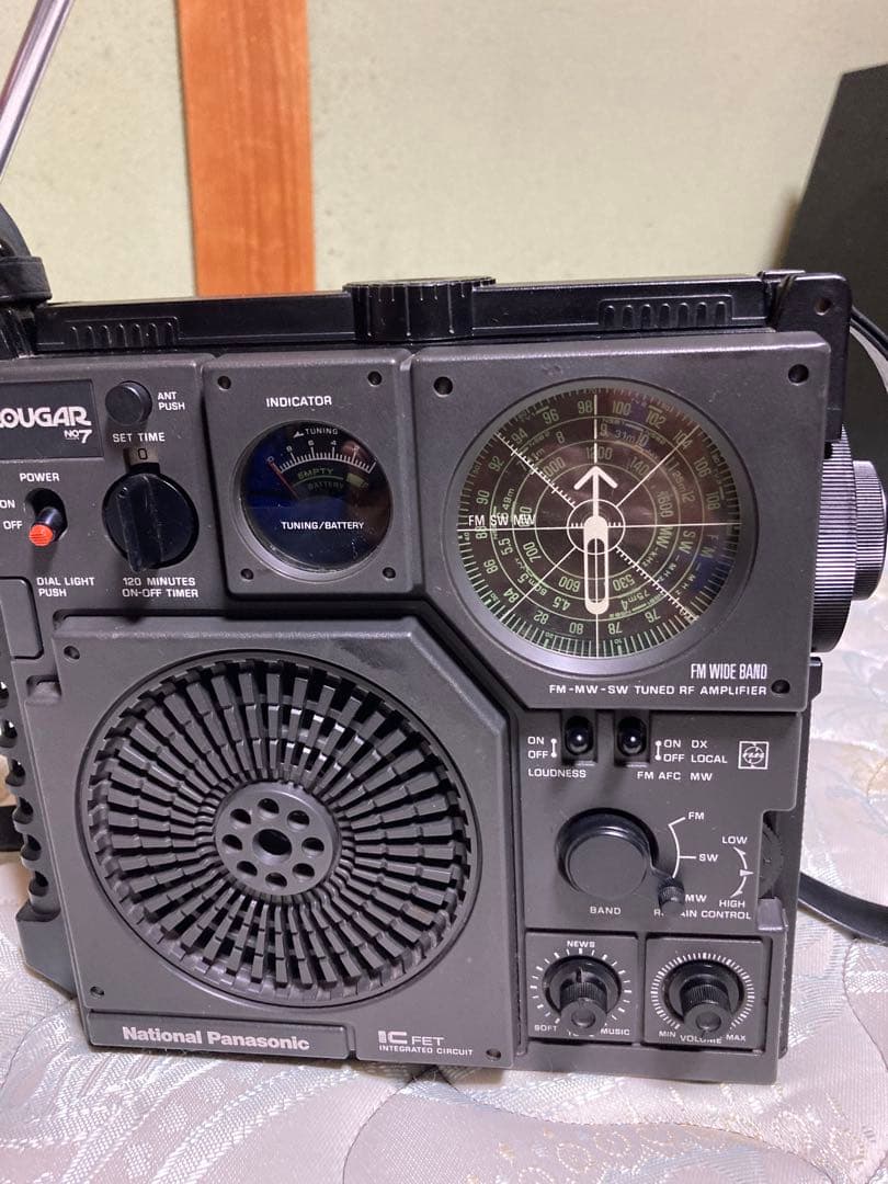 パナソニック　BCL ラジオ　RF-877 クーガーNO.7 動作良好　美品 National Panasonic Cougar NO.7 RF-877 FM/AM 3 Band Radio Black