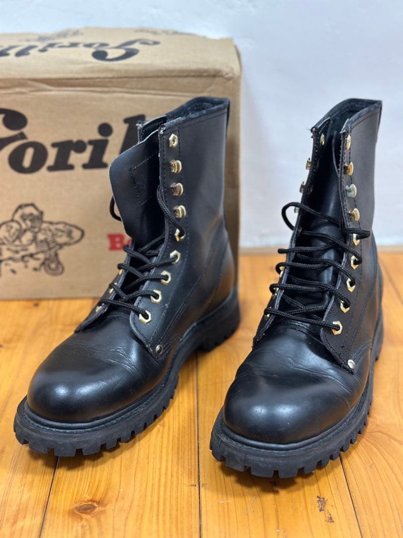 ワークブーツ ゴリラ 黒 革靴 デッドストック レザー レースアップ
