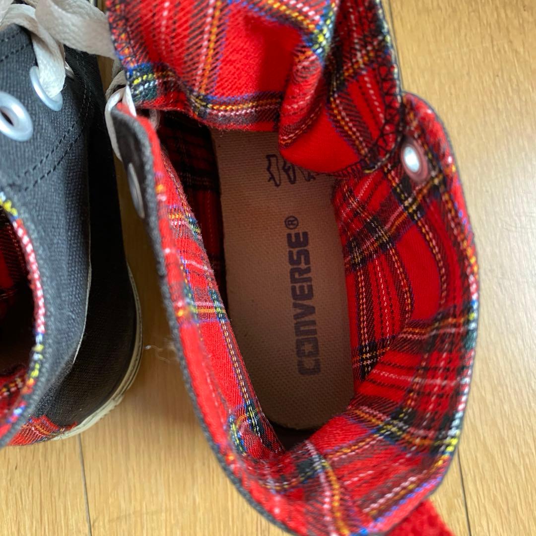 コンバース converse オールスター スニーカー チェック タータン 黒