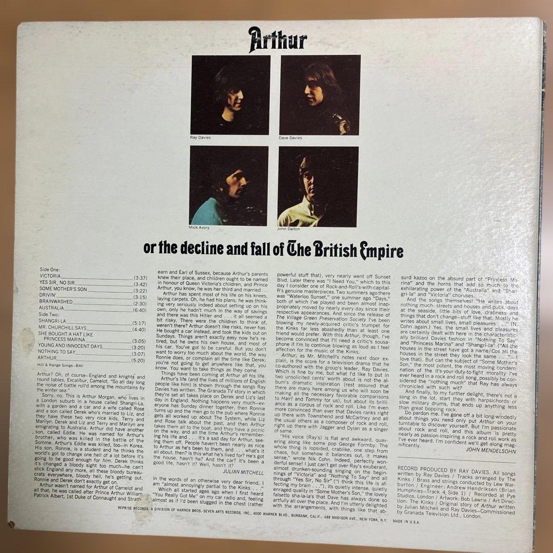 キンクス 名盤 レコード アーサー USオリジナル盤