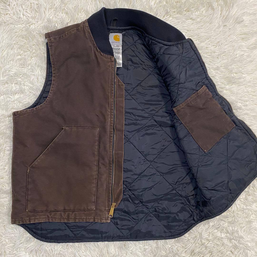 08年製 carhartt カーハート ダックベスト V02 ダークブラウン - メルカリ