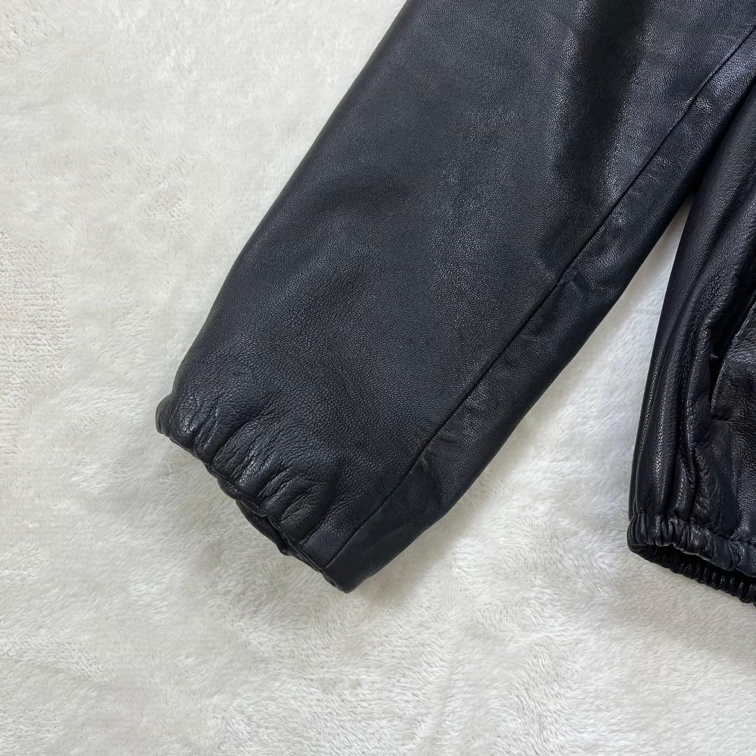 美品 Dulcamara ドゥルカマラ レザーバルーンブルゾン L ブラック