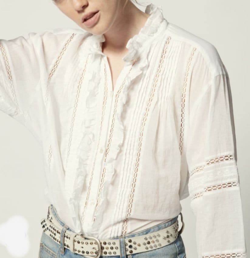 ISABEL MARANT ÉTOILE ピンタック フリル レース ブラウス 2022年春夏 バイヤーおススメPARIS発「Isabel Marant Etoile(イザベル
