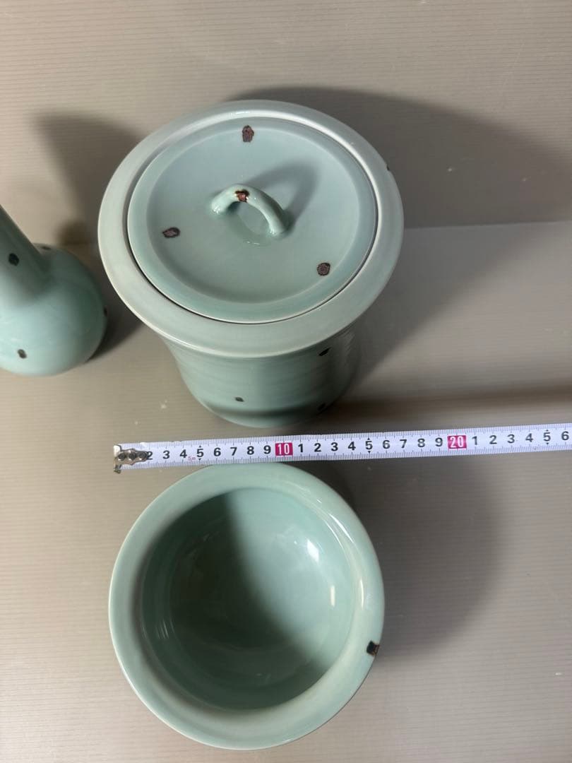 2447 茶道具 皆具 飛青磁 鼓形 横山瑞祥作 - メルカリ