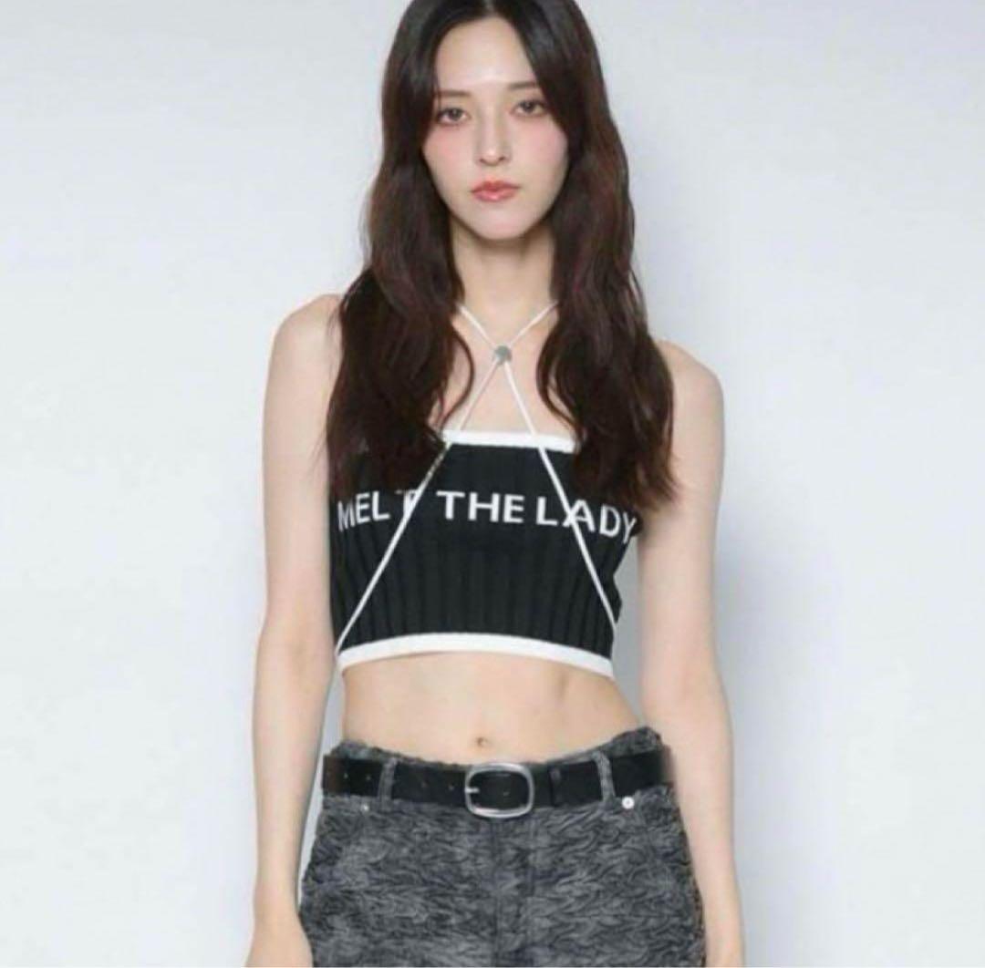 melt the lady Logo cross camisole melttheladyメルトザレディ logo