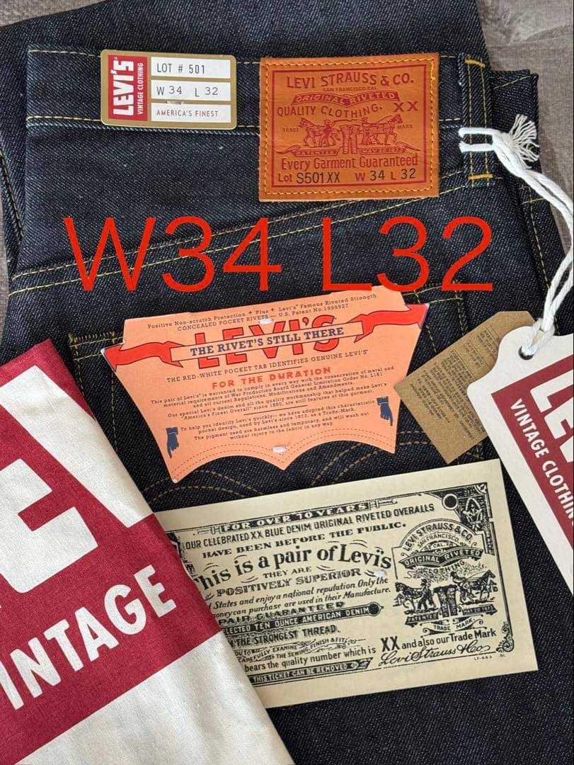 Levis LVC S501XX 1944 大戦モデル W34 L32 - メルカリ